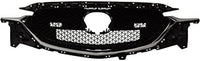 Front Grille Assembly Textured Gray With Chrome Molding Plastic Direct Replacement Compatible With 2017-2021 Mazda CX-5 MA1200215 KB8D50710J