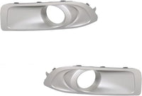 Set Of 2 Front Fog Light Trim Primed Plastic Left Driver & Right Passenger Side Direct Replacement Compatible With 2010-2012 Subaru Outback SU1038101 SU1039101 57731AJ42A 57731AJ43A