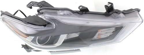 Front Head Light Assembly Plastic Right Passenger Side Direct Replacement Compatible With 2016-2018 Nissan Maxima NI2503235 260104RF9B 260104RF0B