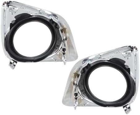Set Of 2 Front Fog Light Molding Chrome Left Driver & Right Passenger Side Direct Replacement Compatible With 2013-2016 Toyota Venza TO1039183 TO1038183 520300T010 520400T010