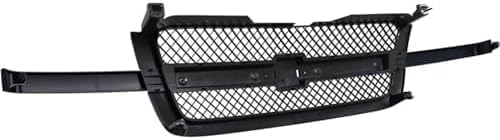 Front Grille Primed Shell & Center Bar With Gray Insert Direct Replacement Compatible With 2003-2007 Chevrolet Silverado 1500 GM1200557 19168630