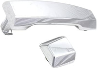 Front Exterior Door Handle + Cap Chrome Plastic Without Keyhole Right Passenger Side Direct Replacement Compatible with 2004-2018 Nissan Titan FDH010268 80646ZC00A