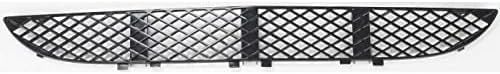 Front Bumper Center Grille Primed Plastic Direct Replacement Compatible With 2000-2002 Mercedes Benz E-Class MB1036101 2108850053