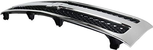 Front Grille Chrome Shell With Textured Insert + Bumper Outer Fillers Left & Right Side Direct Replacement Compatible With 2007-2013 Chevrolet Silverado 1500 GM1200572 GM1088172
