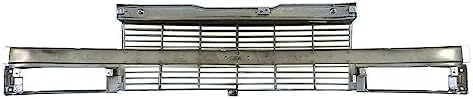 Front Grille Chrome & Silver With Composite Headlight Direct Replacement Compatible With 1996-2005 Chevrolet Astro GM1200371 19130758