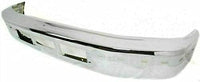 Front Bumper Chrome Steel With Air And Molding Hole Direct Replacement Compatible With 1992-1997 Ford F-Series FO1002254 F3TZ17757AB