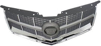 Front Grille Assembly Plastic Gray Shell and Insert Direct Replacement Compatible With 2010-2012 Cadillac SRX GM1200629 25778321