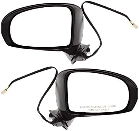Set Of 2 Front Power Mirror Manual Fold Heated Primed Right Passenger & Left Driver Side Direct Replacement Compatible With 2010-2015 Toyota Prius / 2012-2015 Plug-In TO1320262