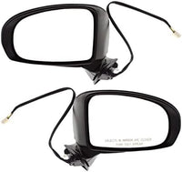 Set Of 2 Front Power Mirror Manual Fold Heated Primed Right Passenger & Left Driver Side Direct Replacement Compatible With 2010-2015 Toyota Prius / 2012-2015 Plug-In TO1320262