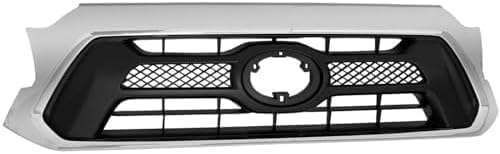 Front Grille Assembly Chrome Shell With Primed Insert Plastic Direct Replacement Compatible With 2012-2015 Toyota Tacoma TO1200351 5310004491