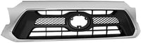 Front Grille Assembly Chrome Shell With Primed Insert Plastic Direct Replacement Compatible With 2012-2015 Toyota Tacoma TO1200351 5310004491