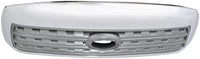 Front Grille Assembly Chrome Shell With Silver Insert Plastic Direct Replacement Compatible With 2008-2017 Toyota Sequoia TO1200329 531000C190