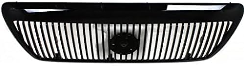 Front Grille Primed Shell and Insert Plastic Direct Replacement Compatible With 2003-2004 Mercury Marauder FO1200409 4W3Z8200AAA