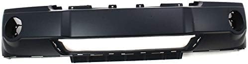 Front Bumper Cover + Lower Valance Air Dam Primed + Molding Chrome + Fog Light Cover Left & Right Side Direct Replacement Compatible With 2005-2007 Jeep Grand Cherokee CH1038112