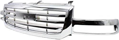 Front Grille Chrome Shell & Insert Direct Replacement Compatible With 2003-2006 GMC Sierra 1500/2003-2004 2500 19130791-PFM