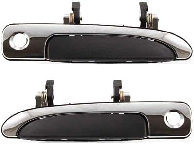 Set of 2 Front Exterior Door Handle with Key Holes Plastic Left Driver Side & Right Passenger Side Direct Replacement Compatible with 1992-2011 Crown Victoria FO1311111 FO1310111