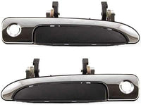 Set of 2 Front Exterior Door Handle with Key Holes Plastic Left Driver Side & Right Passenger Side Direct Replacement Compatible with 1992-2011 Crown Victoria FO1311111 FO1310111