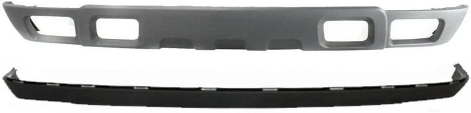 Front Bumper Lower Valance Air Deflector + Extension Textured Direct Replacement Compatible With 2003-2006 Chevrolet Silverado / 2005-2006 Avalanche GM1092200 GM1092204 10397999
