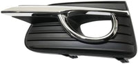 Set Of 2 Front Fog Light Molding Primed With Chrome Trim Plastic Left Driver & Right Passenger Side Direct Replacement Compatible 2014-2017 Infiniti Q50 IN1039105 IN1038105