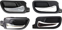 Front & Rear Interior Door Handles Bezel with Chrome Lever Plastic Right Passenger & Left Driver Side Direct Replacement Compatible with 2003-2007 Honda Accord HO1353132 HO1352132