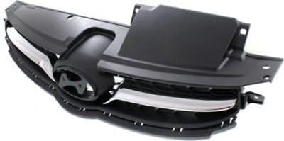 Front Grille Assembly Gray Shell And Insert With Chrome Molding Direct Replacement Compatible With 2011-2013 Hyundai Elantra HY1200165 863503X200