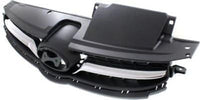 Front Grille Assembly Gray Shell And Insert With Chrome Molding Direct Replacement Compatible With 2011-2013 Hyundai Elantra HY1200165 863503X200