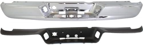 Rear Step Bumper Face Bar Chrome Steel & Pad Plastic Direct Replacement Compatible With 2002-2008 Dodge Ram 1500/2003-2009 2500 3500 CH1102371 CH1191110 68004420AB 55077340AD