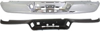 Rear Step Bumper Face Bar Chrome Steel & Pad Plastic Direct Replacement Compatible With 2002-2008 Dodge Ram 1500/2003-2009 2500 3500 CH1102371 CH1191110 68004420AB 55077340AD