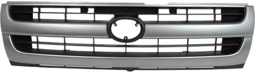 Front Grille Assembly Painted Silver Shell With Black Insert Plastic Direct Replacement Compatible With 1997-2000 Toyota Tacoma TO1200204 5310004060