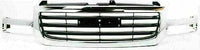 Front Bumper Steel With Brackets+ Grille Chrome + Lower Valance + Head Lights & Park Lamps Left and Right Side Direct Replacement Compatible With 2003-2006 GMC Sierra 1500