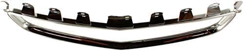 Front Grille Primed Shell And Insert + Center Molding Chrome Direct Replacement Compatible With 2008-2012 Chevrolet Malibu GM1200600 GM1210115 25784042 25784043