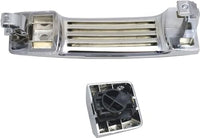 Front Exterior Door Handle + Cap Chrome Plastic Without Keyhole Right Passenger Side Direct Replacement Compatible with 2004-2018 Nissan Titan FDH010268 80646ZC00A
