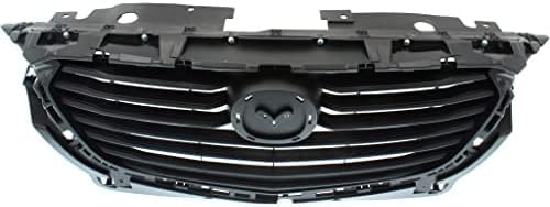 Front Grille Assembly Textured Gray Shell and Insert Plastic Direct Replacement Compatible With 2016-2020 Mazda CX-3 MA1200206 D10J50710H