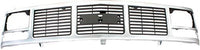 Front Grille Silver Shell And Insert With Single Sealed Beam Headlight Direct Replacement Compatible With 1988-1993 GMC C/K Series GM1200325 15590613