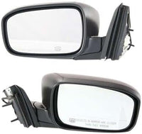 Set Of 2 Front Power Mirror Manual Folding Heated Primed Plastic Right Passenger & Left Driver Side Direct Replacement Compatible With 2003-2007 Honda Accord HO1320240 HO1321240