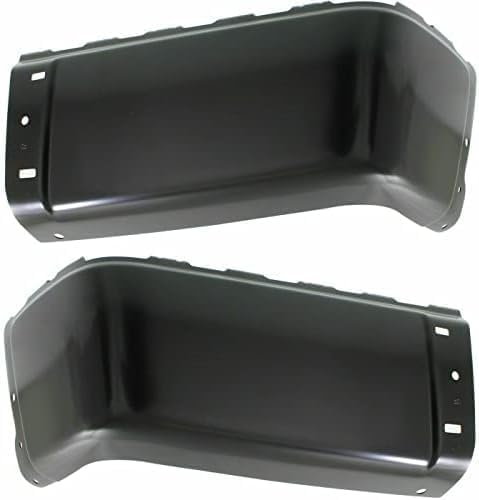 Set Of 2 Rear Bumper End Cap Steel Left Driver & Right Passenger Side Direct Replacement Compatible With 2007-2013 Chevrolet Silverado/GMC Sierra Full Size Pickup GM1105151