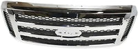 Front Grille Chrome Shell & Painted Gray Insert Direct Replacement Compatible With 2005 Ford Excursion / 2005-2007 F-Series Super Duty FO1200456 5C3Z8200BAA