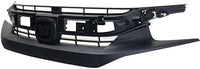 Front Bumper Grille Textured Shell And Insert Plastic Direct Replacement Compatible With 2016-2018 Honda Civic HO1200231 71121TBAA01