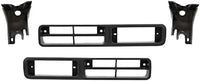 Front Bumper Brackets + Fog Light Molding Bezels Primed Left Driver & Right Passenger Side Direct Replacement Compatible With 1995-1997 Nissan Pickup