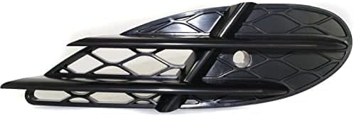 Front Bumper Center Grille Black + Fog Lamp Covers Right Passenger & Left Driver Side Direct Replacement Compatible With 2003-2006 Mercedes Benz S-Class MB1036108 MB1038113