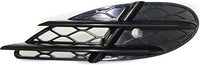 Front Bumper Center Grille Black + Fog Lamp Covers Right Passenger & Left Driver Side Direct Replacement Compatible With 2003-2006 Mercedes Benz S-Class MB1036108 MB1038113