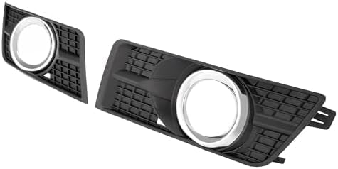Set Of 2 Front Fog Lights Molding Primed Plastic with Chrome Trim Left Driver & Right Passenger Side Direct Replacement Compatible With 2010-2016 Cadillac SRX GM1039125 GM1038125