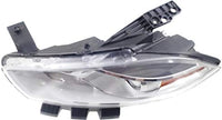 Front Head Light Assembly Halogen Chrome Interior Left Driver Side Direct Replacement Compatible With 2013-2015 Dodge Dart 68081389AL-PFM REPD100162