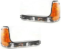 Set Of 2 Front Park Light Lens And Housing Left Driver & Right Passenger Side Direct Replacement Compatible With 1992-2000 GMC Yukon GM2520183 GM2521183 15763595 15763596