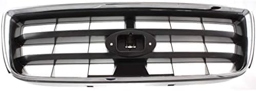 Front Grille Assembly Chrome Shell with Painted Dark Gray Insert Plastic Direct Replacement Compatible With 2003-2005 Subaru Forester SU1200127 91121SA050