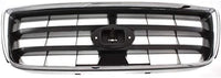 Front Grille Assembly Chrome Shell with Painted Dark Gray Insert Plastic Direct Replacement Compatible With 2003-2005 Subaru Forester SU1200127 91121SA050