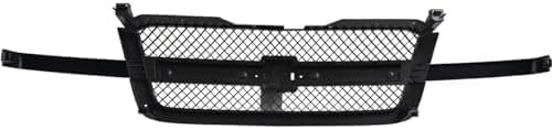 Front Grille Primed Shell & Center Bar With Gray Insert Direct Replacement Compatible With 2003-2007 Chevrolet Silverado 1500 GM1200557 19168630
