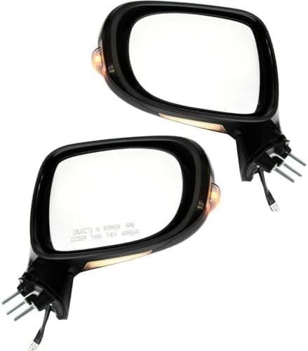 Set Of 2 Front Power Mirror Manual Folding Heated Primed Plastic Left Driver & Right Passenger Side Direct Replacement Compatible With 2009-2013 Lexus IS250 / IS350