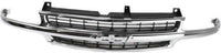 Front Grille Chrome Shell With Cross Bar Insert Direct Replacement Compatible With 2000-2006 Chevrolet Tahoe/Chevrolet Suburban GM1200442 88968934