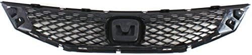 Front Grille Insert Primed With Chrome Molding Plastic Direct Replacement Compatible With 2008-2010 Honda Accord HO1200192 HO1210123 71121TE0A01 71122TE0A01